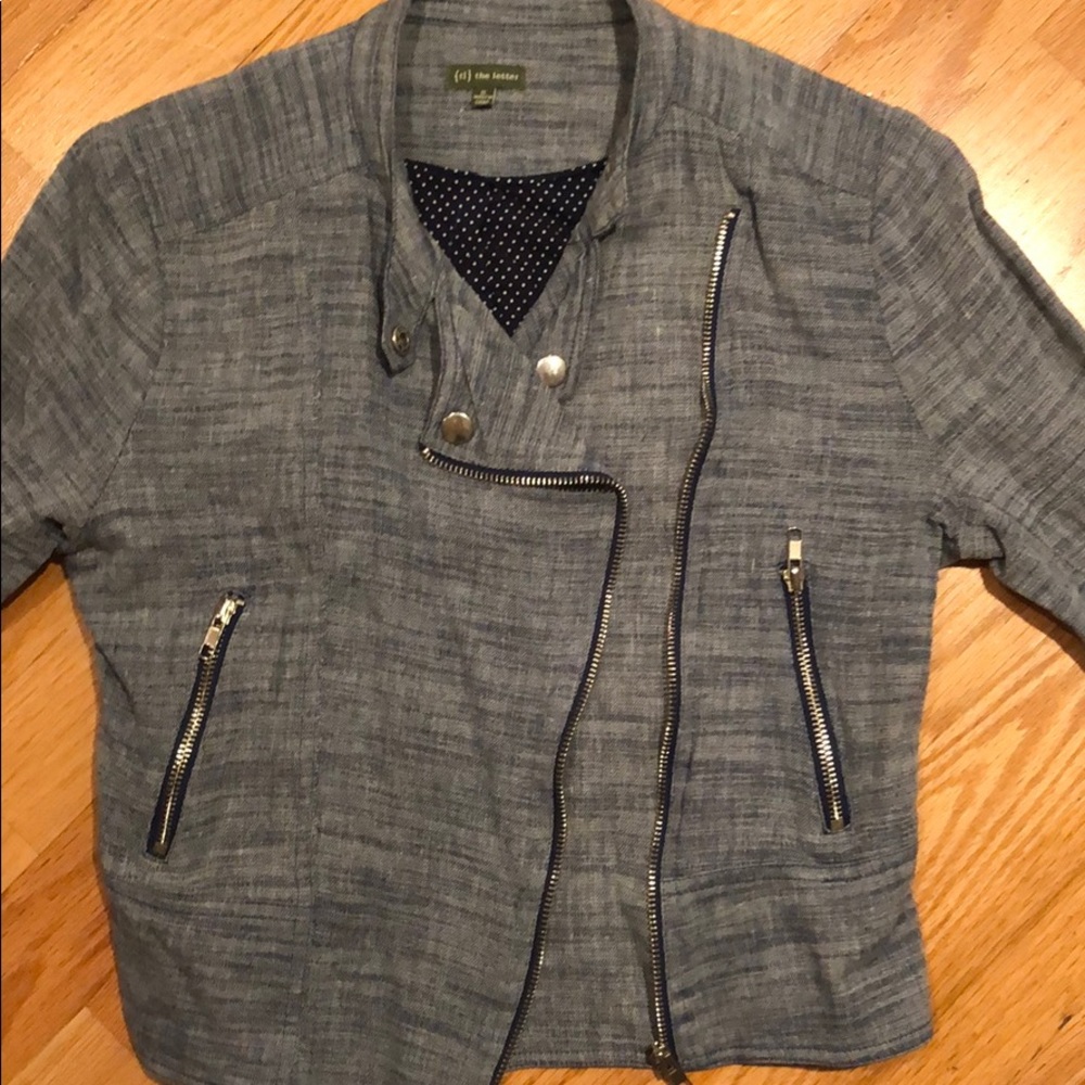 Denim Zip Blazer